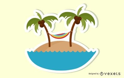 Summer Beach Sticker Design 