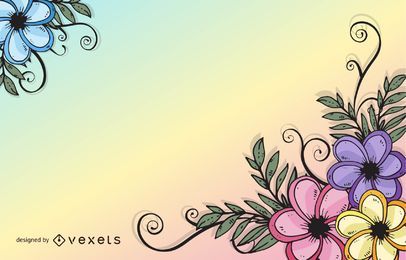 Abstract Colorful Decorative Floral Swirls Corner Abstract Colorful Decorative Floral Swirls Corner