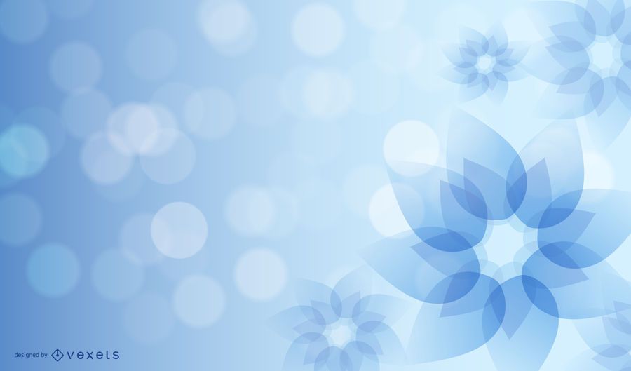 Blue Abstract Flower with Glowing Glares Blue Abstract Flower with Glowing Glares