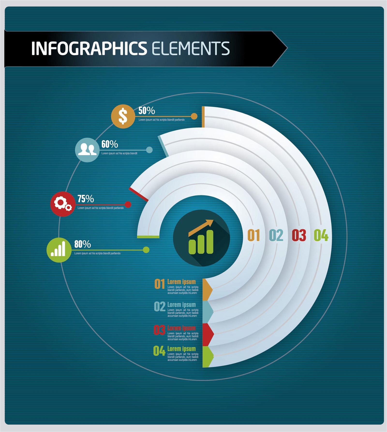 Business infographics level by sector