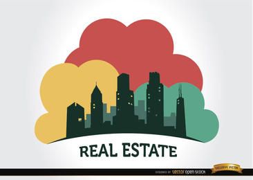 Logotipo da empresa de edifícios imobiliários
