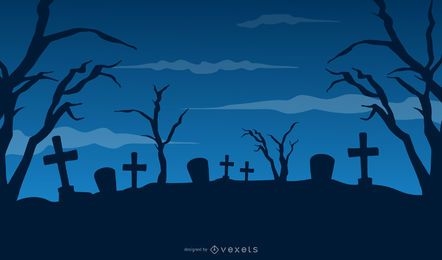 Modelo de fundo de Halloween do cemitério