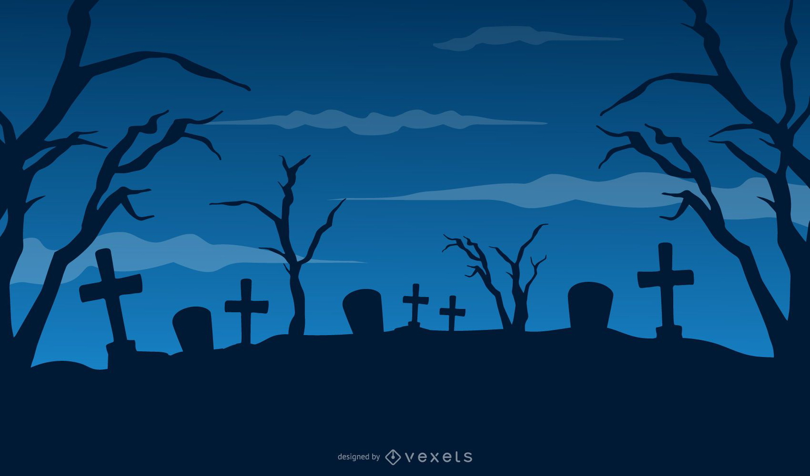 Plantilla de fondo de Halloween del cementerio