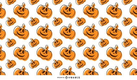 Descarga Vector De Patrón Sin Fisuras De Dibujos Animados De Calabaza De  Halloween
