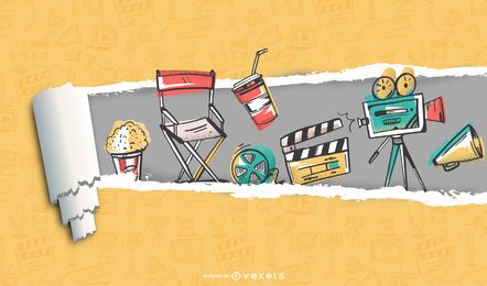 Papierfilm & Filmhintergrund abreißen