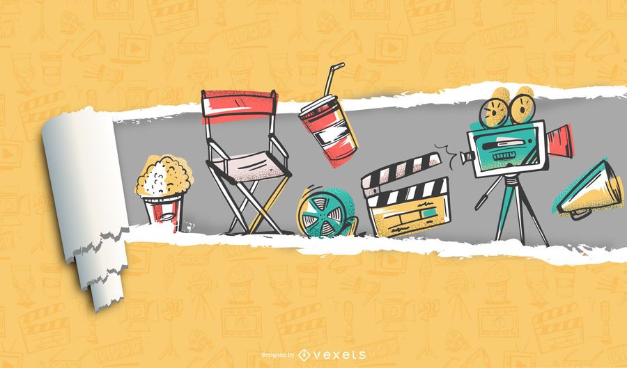 Corte de papel de película y fondo de película Corte de papel de película y fondo de película