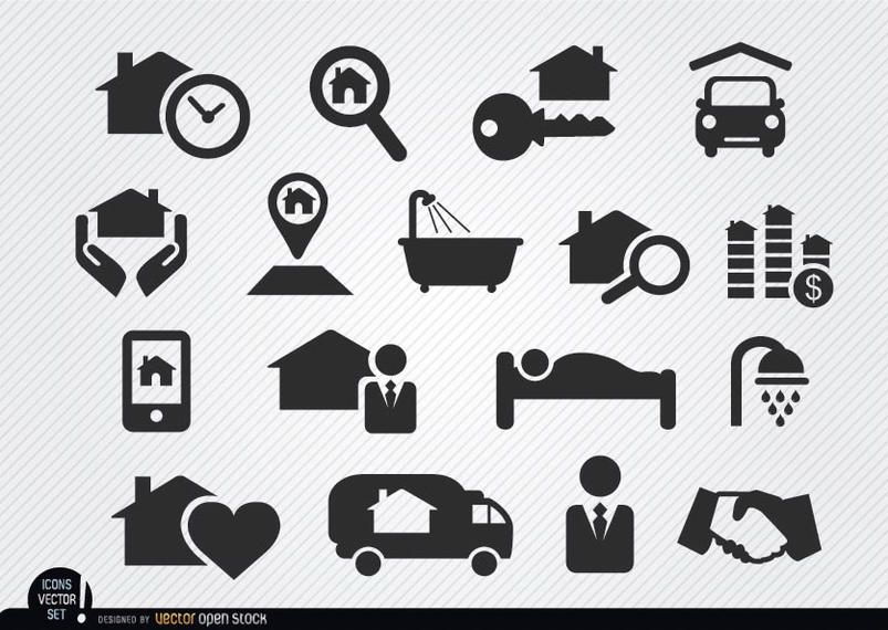 Symbole für den Verkauf von Immobilien Symbole für den Verkauf von Immobilien
