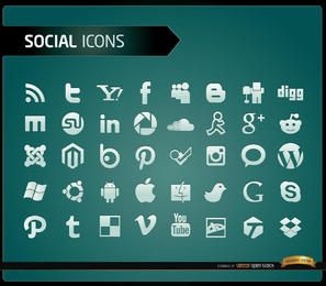 40 iconos de redes sociales