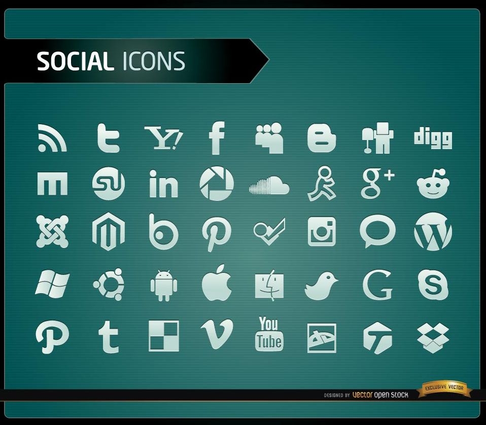 40 Social media icons