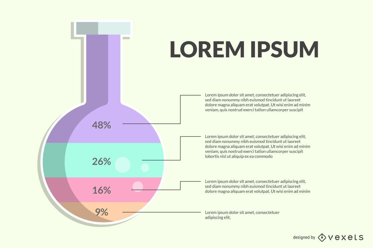 Diseño de etiqueta de infografía de química