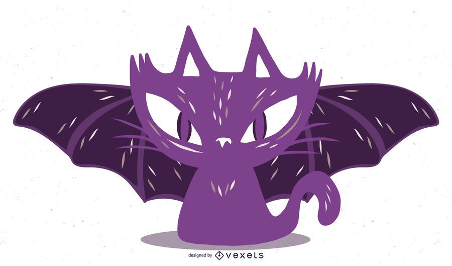 Gato de bruxa de Halloween sangrenta com asas Gato de bruxa de Halloween sangrenta com asas