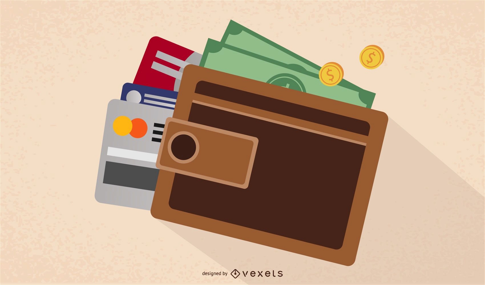 Geschlossene Brieftasche mit M?nzen Geld und Bankkarten