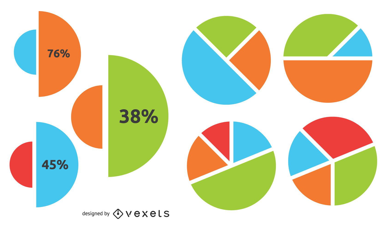 Infográfico de negócios de gráfico circular criativo