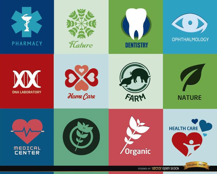 Logos for health centers and products Logos for health centers and products