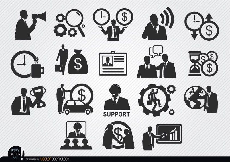 Businessman icons set Businessman icons set