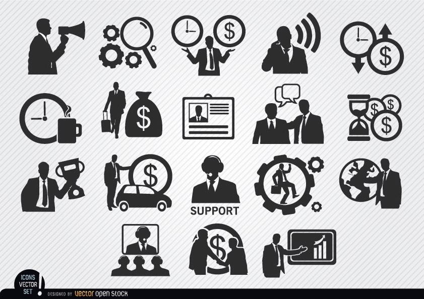 Businessman icons set