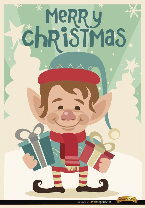 Fundo de elfo feliz natal