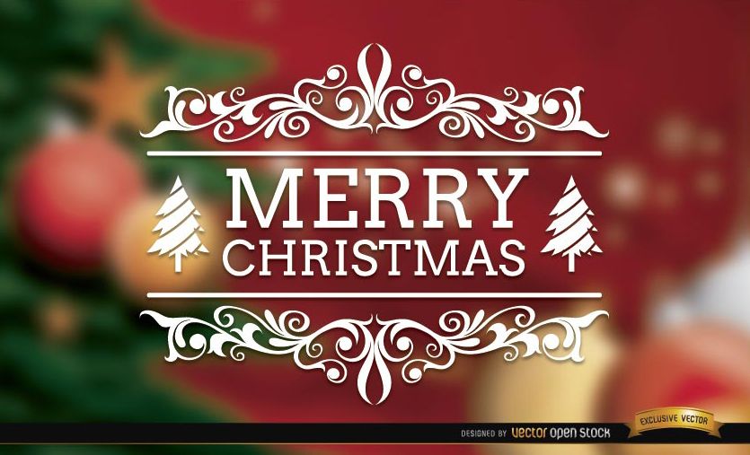 Merry Christmas swirls elegant background