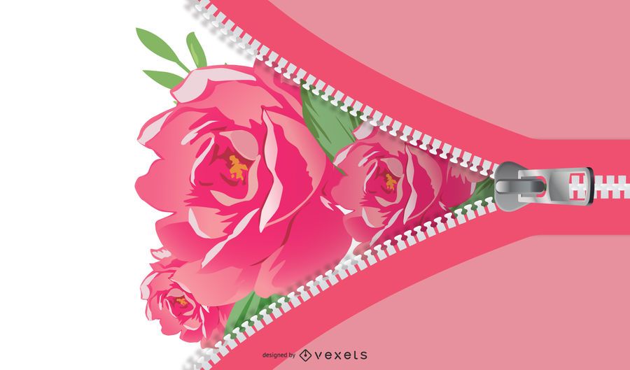 Green & Pink Floral Tree Branch Zipper Background Green & Pink Floral Tree Branch Zipper Background