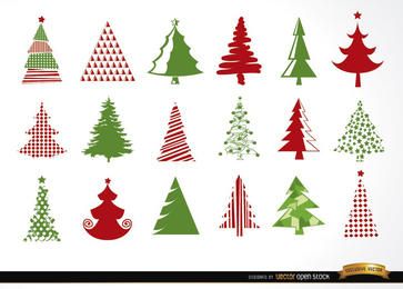 18 Christmas Tree Icons Vector Download