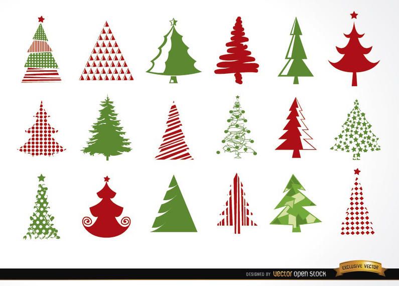 18 Christmas tree icons 18 Christmas tree icons