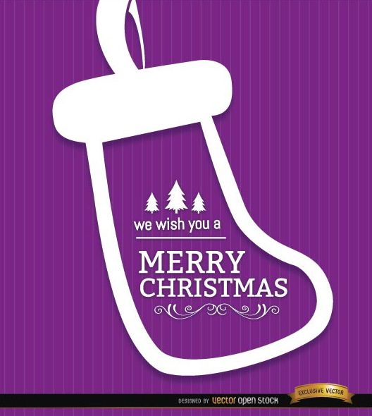Merry Christmas sock purple background