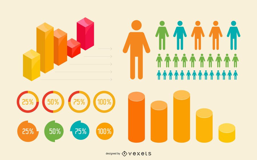 Flat & 3D Colorful Infographic Set Flat & 3D Colorful Infographic Set