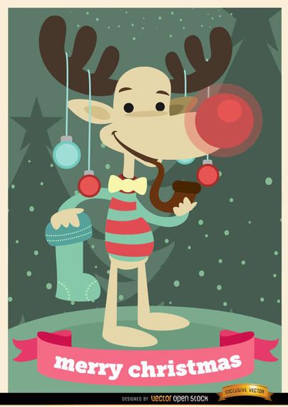 Funny Christmas reindeer background Funny Christmas reindeer background