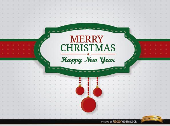 Cartão de Natal feliz riband Cartão de Natal feliz riband