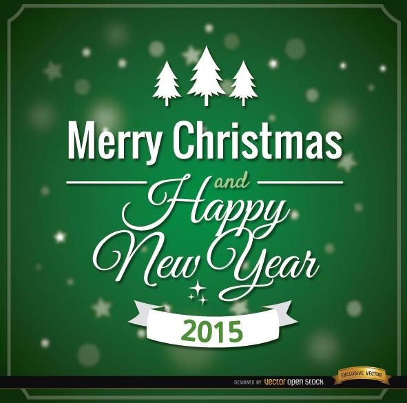 Green Merry Christmas card message 