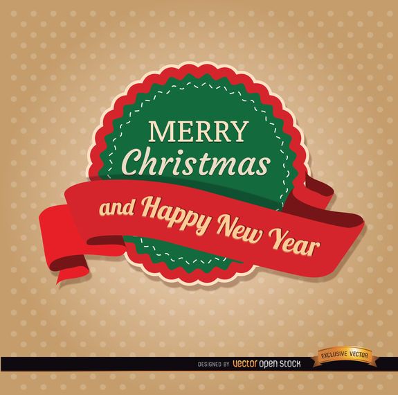Merry Christmas round label ribbon Merry Christmas round label ribbon