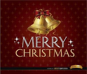 Frohe Weihnachten funkelt Glockenhintergrund