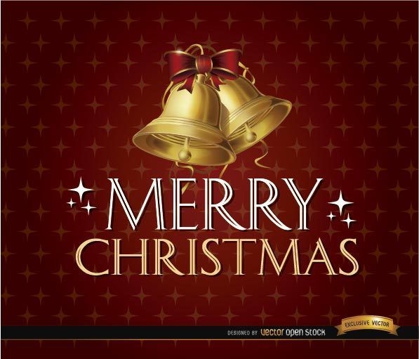 Merry Christmas glitters bells background