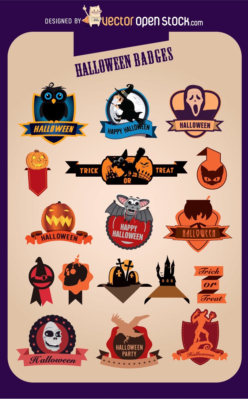 17 emblemas criativos de Halloween