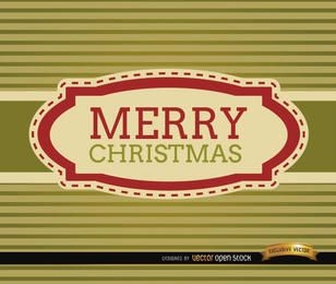 Cartão de feliz Natal com listras de fita