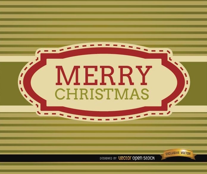 Cartão de feliz Natal com listras de fita