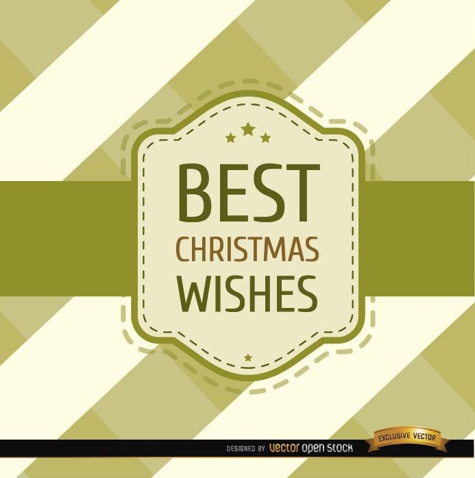 Christmas wishes stripes riband card