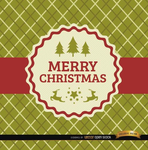 Christmas ribbon label card Christmas ribbon label card