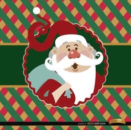 Etiqueta de cartão colorido de Papai Noel
