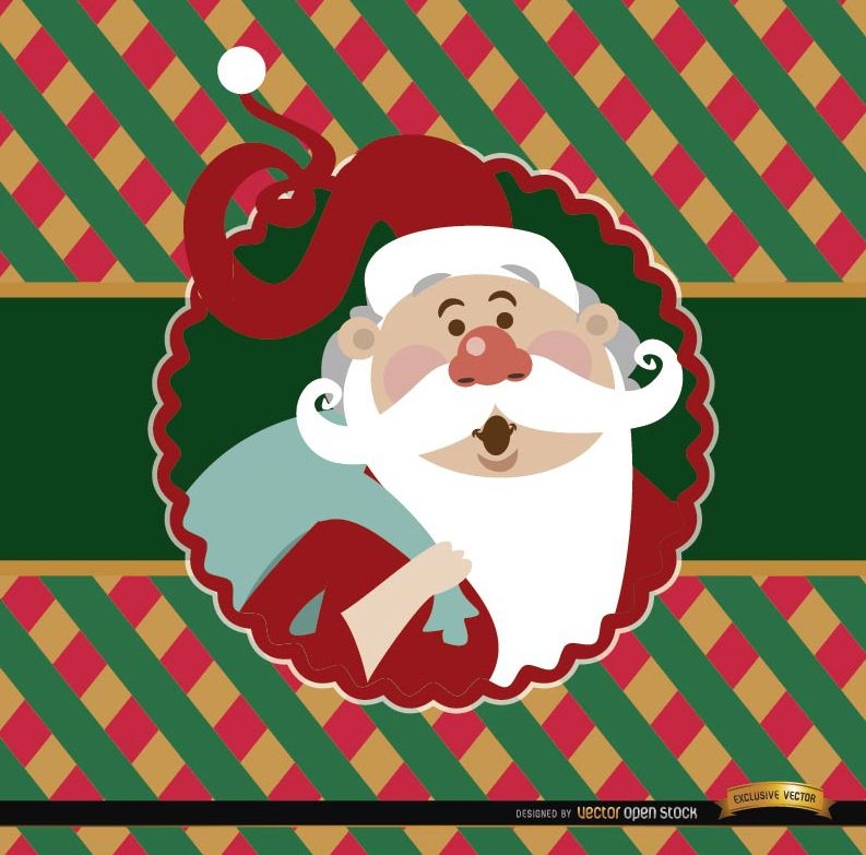 Santa Claus colorful card label