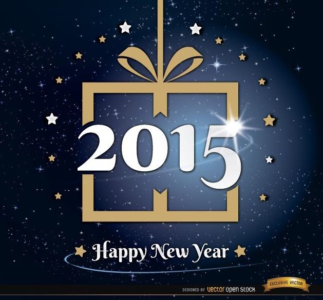 2015 New Year gift stars background
