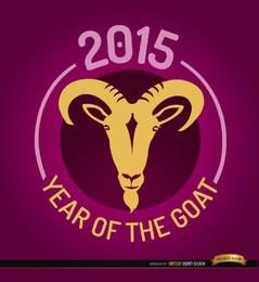 2015 año emblema redondo de cabra