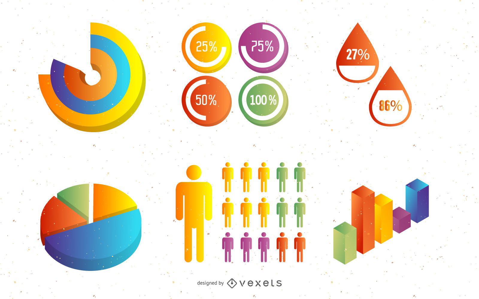 Glänzende 3D Creative Infographic Pack Vorlage