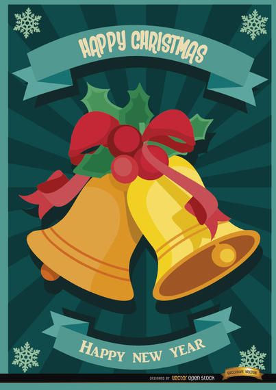 Papel pintado rayas radiales campanas navideñas Papel pintado rayas radiales campanas navideñas
