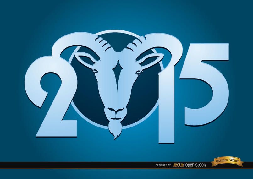 Blaue Tapete des Ziegen-Jahres 2015 Blaue Tapete des Ziegen-Jahres 2015