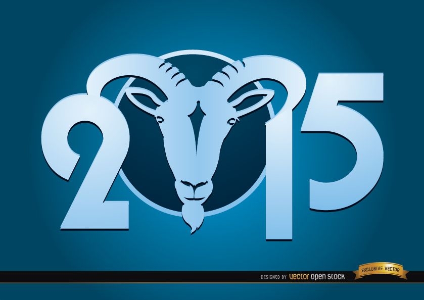 Papel de parede azul do ano da cabra 2015