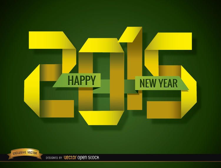 2015 papel dobrado feliz ano novo 2015 papel dobrado feliz ano novo
