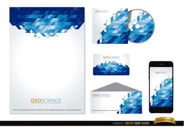 Briefpapier blau abstraktes Design