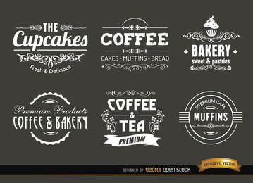 Etiquetas e emblemas vintage de café