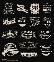 15 motivational vintage labels badges Spanish 15 motivational vintage labels badges Spanish